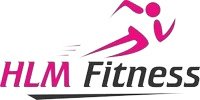 A pink and black logo for gym fitness